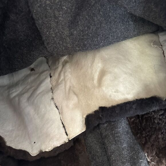 Vintage 1940's WWII Soviet Union USSR Wool Buffalo Fur Lined Field Coat Jacket - Picture 10 of 10